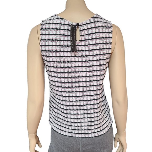 BANANA REPUBLIC NWT White Black & Pink Sleeveless Knit Top XS - Picture 4 of 6